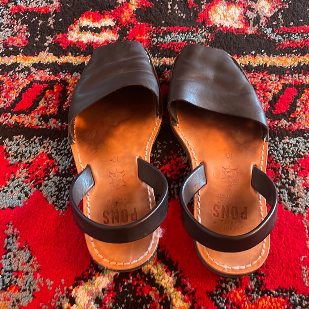 Pons Avarcas Sandals Black Leather